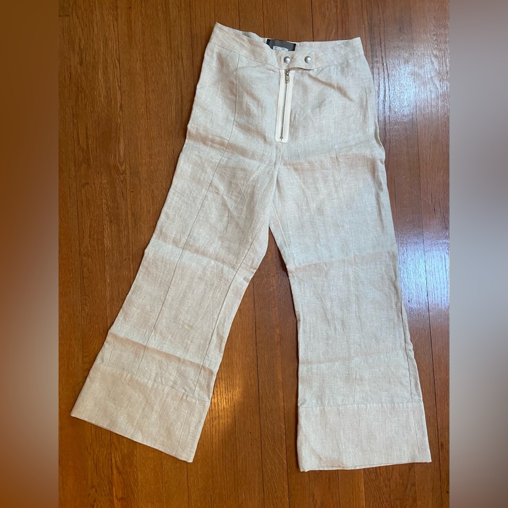 Reformation Cream Wide-Leg Pants